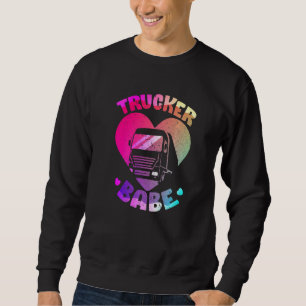 Trucker Babe Truck Driver 18 Wheeler Trailer Truck Sweatshirt