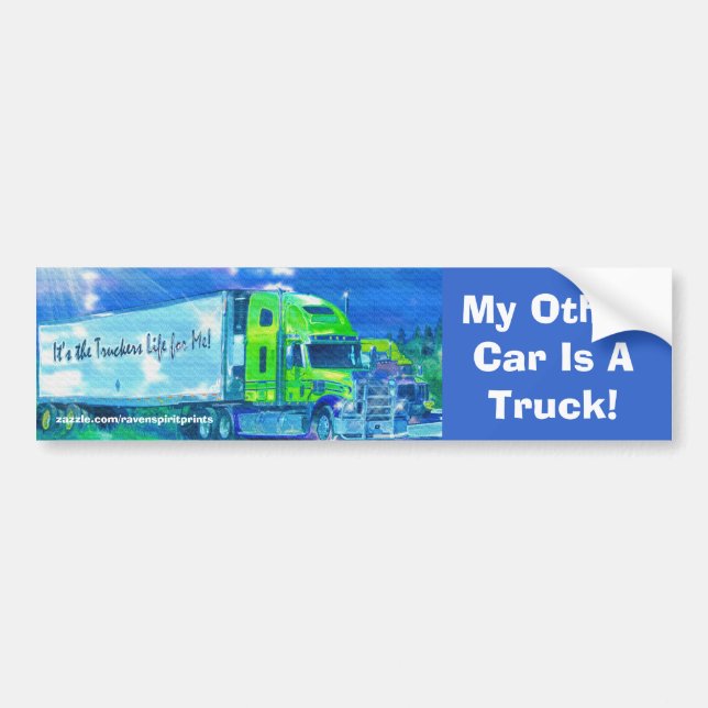 Trucker Big Rig Designs for Truck-lovers Bumper Sticker (Front)