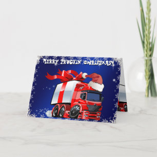 Trucker Christmas Card  PERSONALIZED