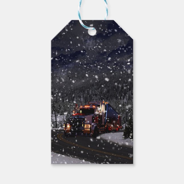 Trucker Christmas Gift Tags (Front)