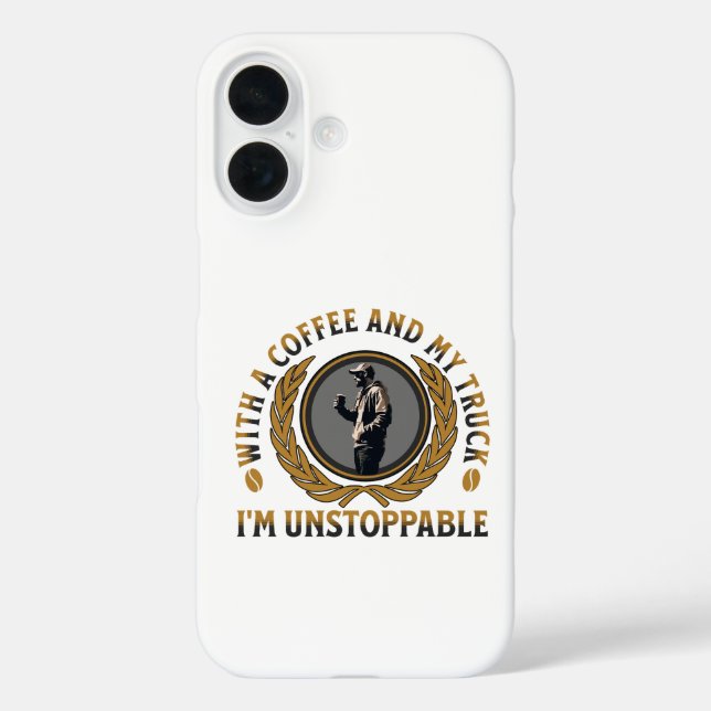 Trucker Coffee Cup Strong Road Power Male Case-Mate iPhone Case (Back)