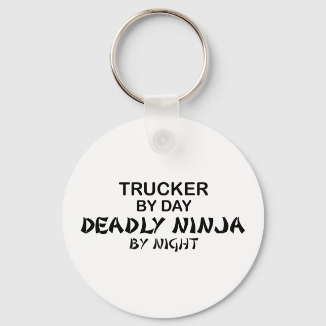 Trucker Deadly Ninja by Night Key Ring (Front)