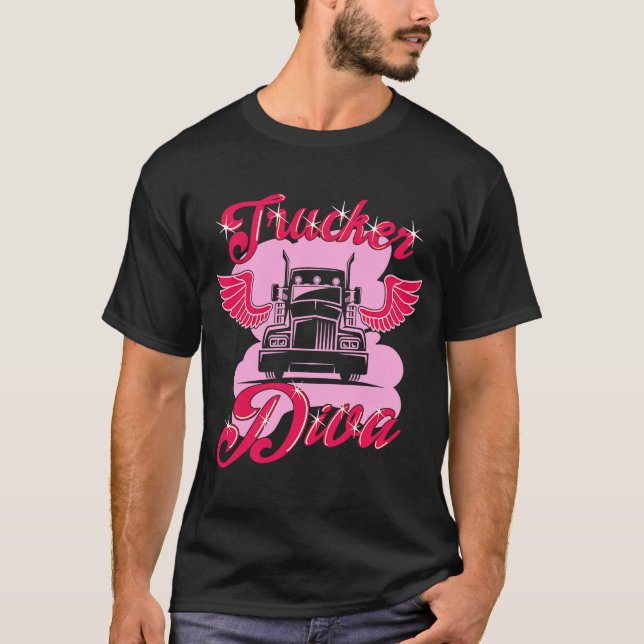 Trucker Diva Trucking For Women Truck Driver Truck T-Shirt (Front)