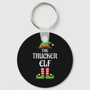 Trucker Elf Family Matching Group Christmas  Key Ring