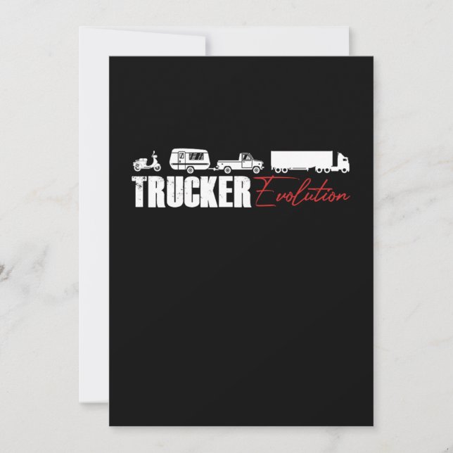 Trucker Evolution Truck Driver Cool Driver Gift Invitation (Front)