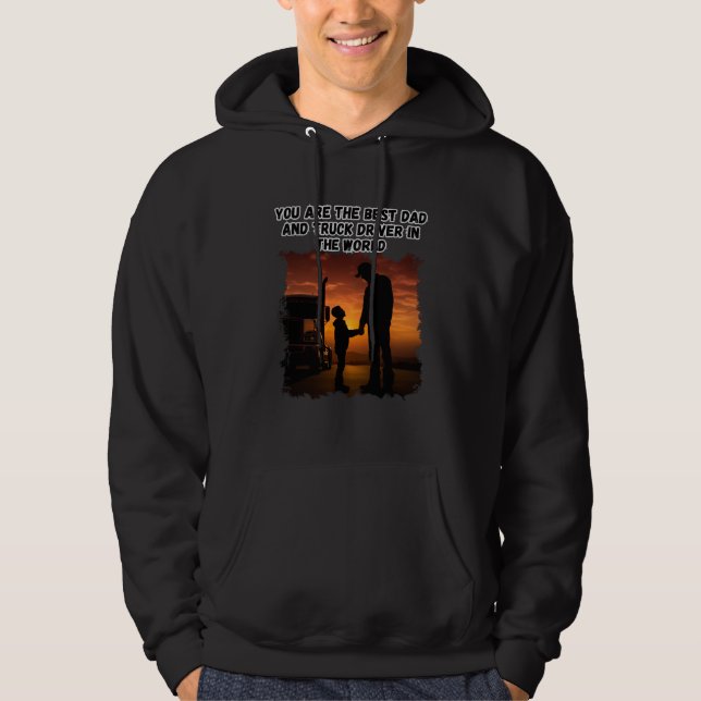 Trucker Father Son Bond Family Road Love Design Hoodie (Front)