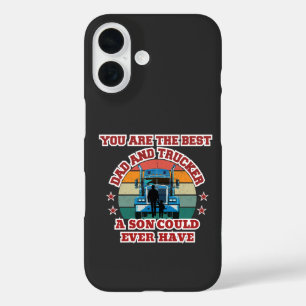 Trucker Father Son Bond Road Family Love Design iPhone 16 Case