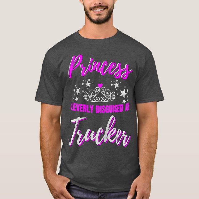 Trucker Gifts for Women Big Rig Female Truck T-Shirt (Front)