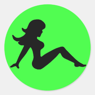 Trucker Girl Classic Round Sticker