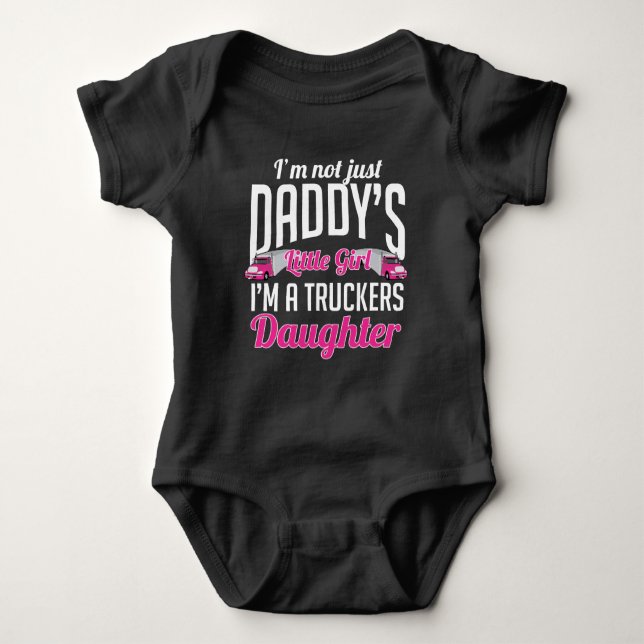 Trucker Girl Truck Driver Daughter Baby Bodysuit (Front)