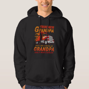 Trucker Grandpa Way Cooler Granddad Grandfather Tr Hoodie
