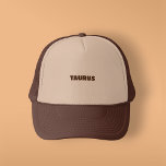 Trucker Hat<br><div class="desc">Taurus (Ancient Greek: Ταῦρος, romanised: Taûros, Latin for "bull") is the second astrological sign in the modern zodiac. It spans from 30° to 60° of the zodiac. This sign belongs to the Earth element or triplicity, as well as a fixed modality, quality, or quadruplicity. It is a Venus-ruled sign, the...</div>