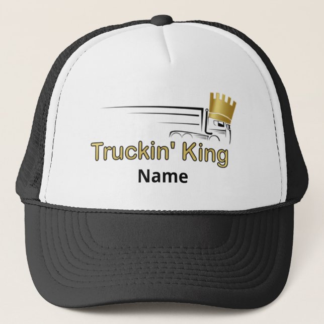 Trucker Hat - "Truckin' King" Cab-over Semi (Front)