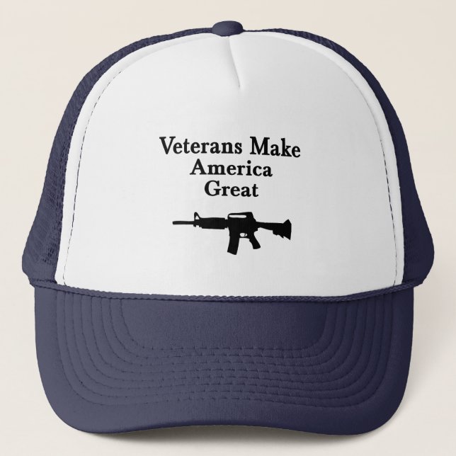 Trucker Hat: Veterans Make America Great Hat (Front)