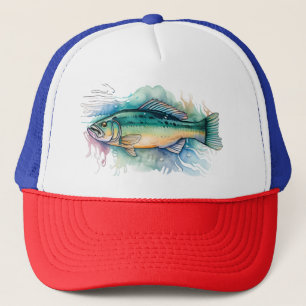 Trucker Hat - Watercolor Series: Bass 