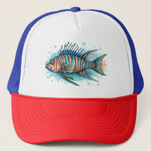 Trucker Hat - Watercolor Series: Lionfish