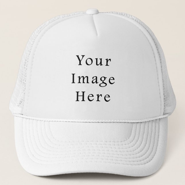 Trucker Hat  White Baseball Cap - Customised Blank (Front)