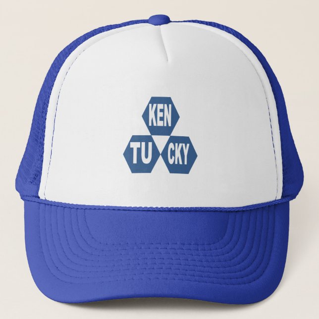 Trucker Hat white royal  DESIGN  KENTUCKY SPORT (Front)