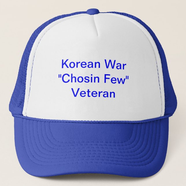 Trucker hat with Korean War "Chosin Few" Veteran (Front)