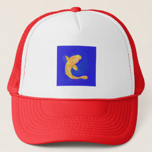 Trucker Hat with Orange Fish