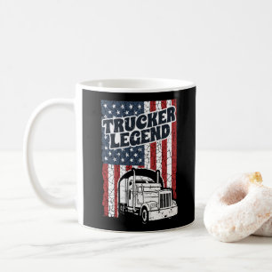 Trucker Legend Funny Semi Truck Driver Trucking Coffee Mug