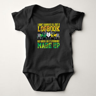 Trucker Logbook Funny Truck Driver Tractor Trailer Baby Bodysuit