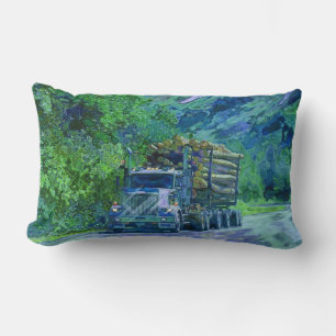 Trucker Logging Truck Lorry Heavy Transport Gift2 Lumbar Cushion
