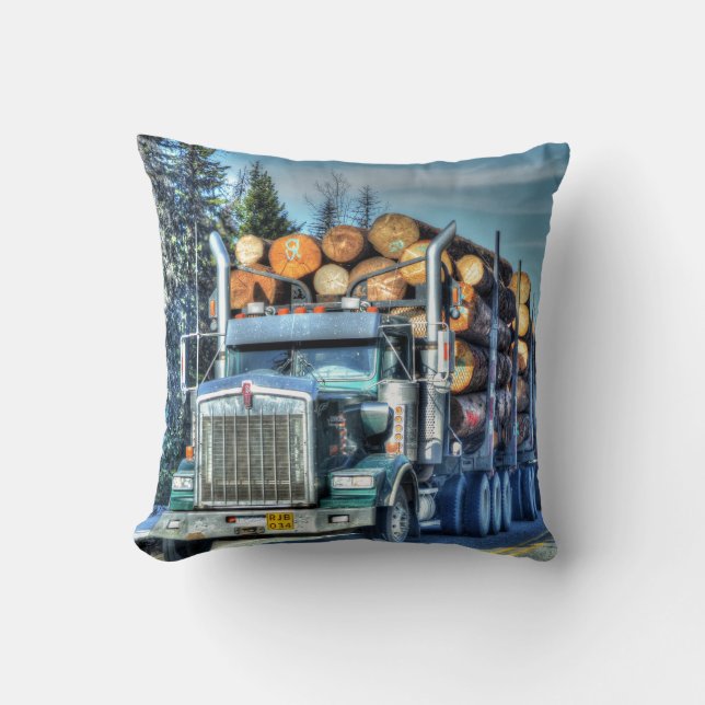 Trucker Logging Truck Lorry Heavy Transport Gift5 Cushion (Front)