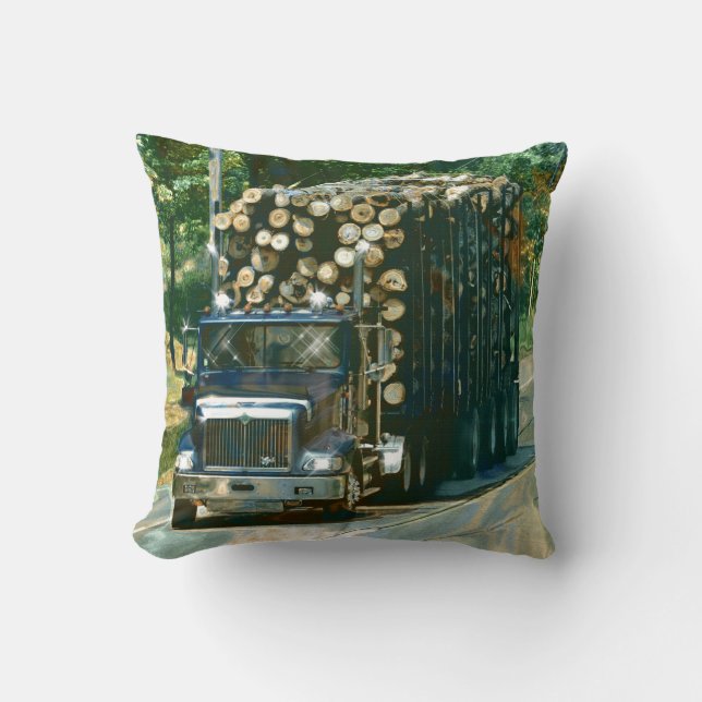 Trucker Logging Truck Lorry Heavy Transport Gift6 Cushion (Front)