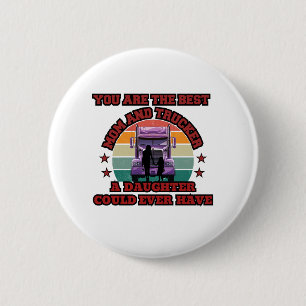 Trucker Mother Daughter Bond Family Road Love 6 Cm Round Badge