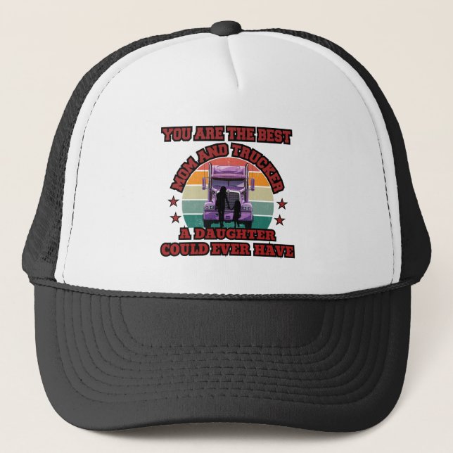 Trucker Mother Daughter Bond Family Road Love Trucker Hat (Front)