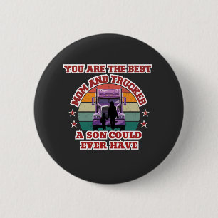 Trucker Mother Son Bond Family Road Love Design 6 Cm Round Badge