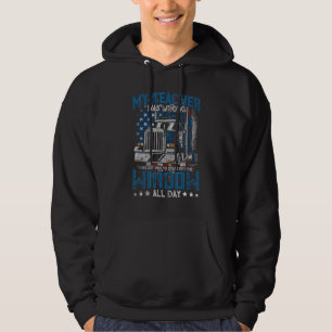 Trucker Novelty Funny Truck Driver Men Distressed  Hoodie