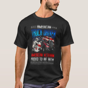 Trucker Patriotic Veteran American Flag Truck Dri T-Shirt