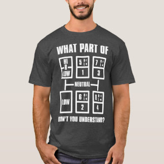 Trucker s For Men  Gear Shift Pattern T-Shirt