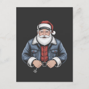Trucker Santa Claus Funny Truck Driving Christmas Invitation Postcard