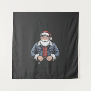 Trucker Santa Claus Funny Truck Driving Christmas Tapestry