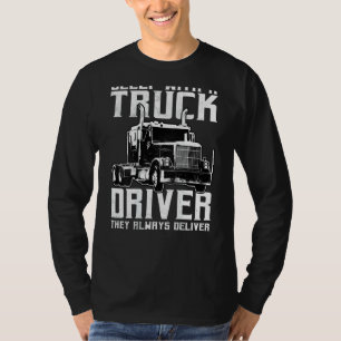 Trucker Tractor Trailer 18 Wheeler On Back T-Shirt