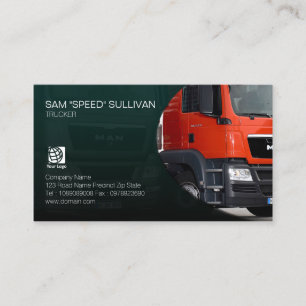 Trucker Transportation Haulage Service Red Truck Business Card