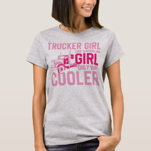 Trucker Truck Driver Girl Vintage Trucker Girl T-Shirt
