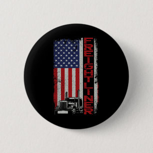 Trucker Truck Driver Halloween Pun Vintage Usa Ame 6 Cm Round Badge