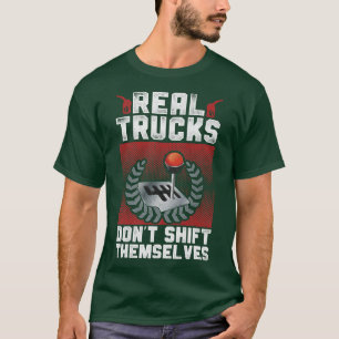 Trucker Truck Driver Manual Steering Stick Vintage T-Shirt