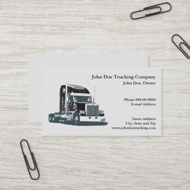 Trucker Trucking Business Card (Front/Back In Situ)