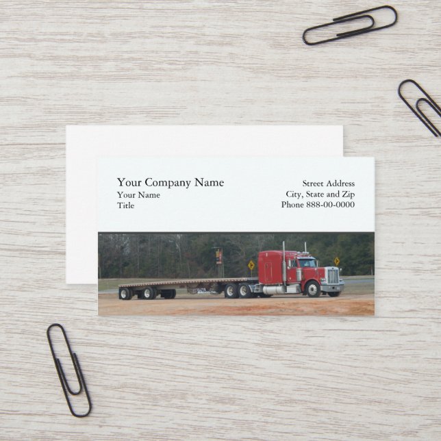 Trucker Trucking Business Card (Front/Back In Situ)