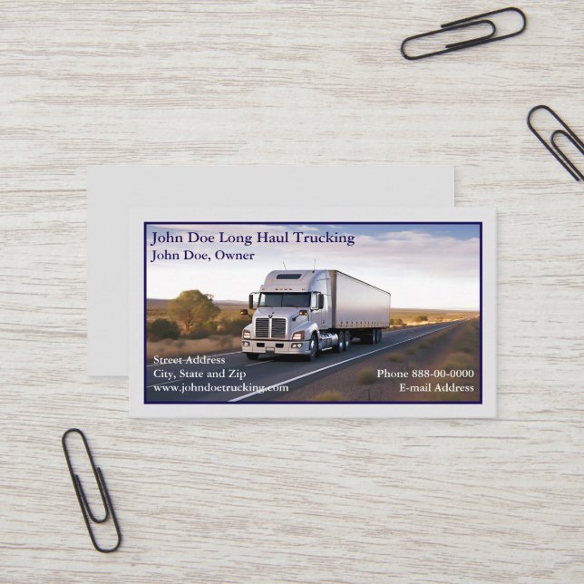 Trucker Trucking Business Card (Front/Back In Situ)