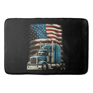 Trucker US American Flag For Patriotic Truck Drive Bath Mat