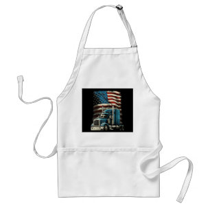 Trucker US American Flag For Patriotic Truck Drive Standard Apron