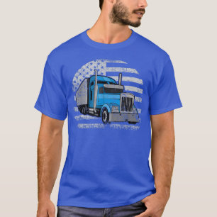 Trucker USA Flag Vintage Truck Driver Design T-Shirt
