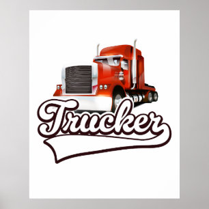 Trucker vintage logo poster