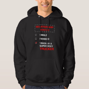 Trucker Wife Husband Bf Gf Truck Driver Relationsh Hoodie
